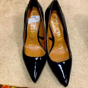 Calvin Klein Navy patent leather heels